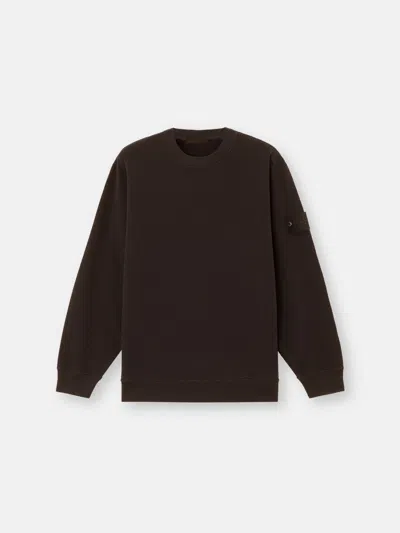 Stone Island Comfort-fit Crewneck Sweatshirt With Ribbed Trims In Brown