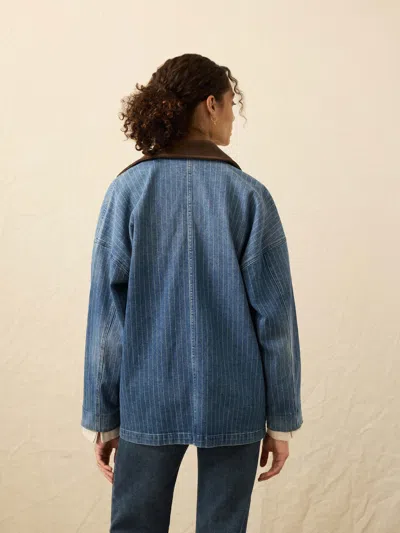 Faherty Sunwashed Denim Barn Jacket In Blue