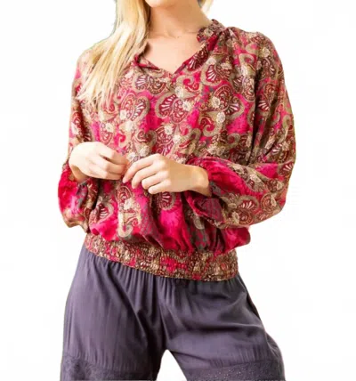 Cienna Sophie V-neck Top In Multi In Multi