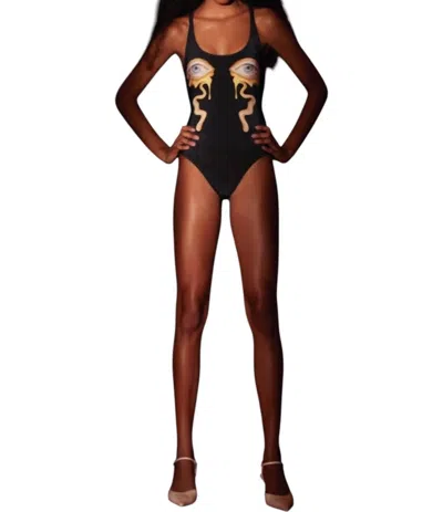 Yukio Melted Eyes Swimsuit In Black Eye In Multi
