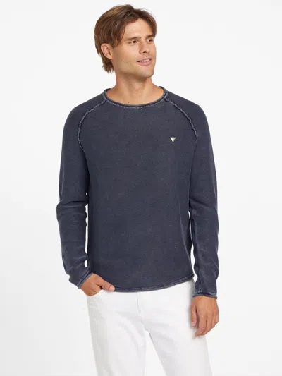 Guess Factory Denis Crewneck Sweater In Blue