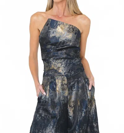 Jbq Arlo Asymmetrical Top In Brushed Metallic In Multi