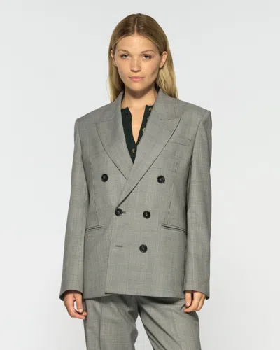 Serena Bute Double Breasted Blazer In Gray