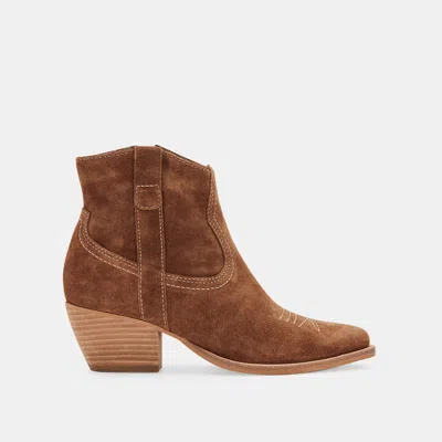 Trove Silma Booties Dk Brown Suede - Re:vita In Brown