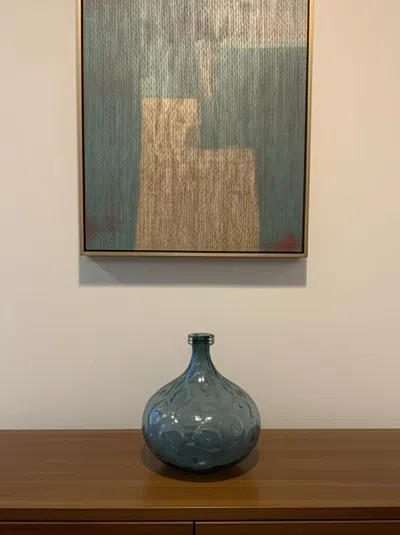 Hivvago 13" Light Blue Bud Glass Table Vase In Blue