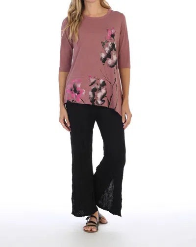 Jess & Jane Eastern Bloom Asymmetric Top In Multi-color In Pink