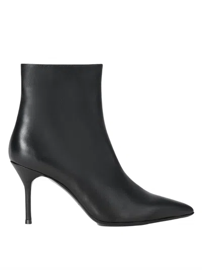 Staud Sebastian Leather Ankle Booties In Black