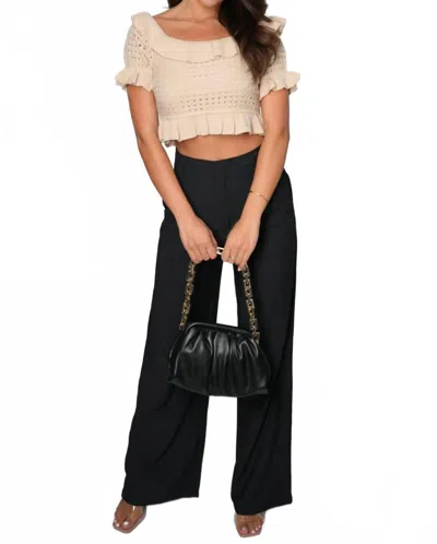 Falcon Park Kaylan Pointelle Off The Shoulder Top In Brown In Brown