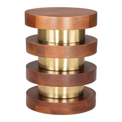 Hivvago Marigot Side Table Walnut In Metallic