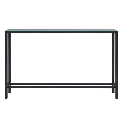 Hivvago 56" Black Mirrored Glass Console Table In Black