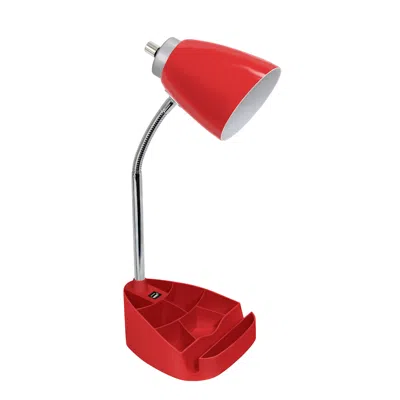 Hivvago 19" Red Usb Table Lamp In Red