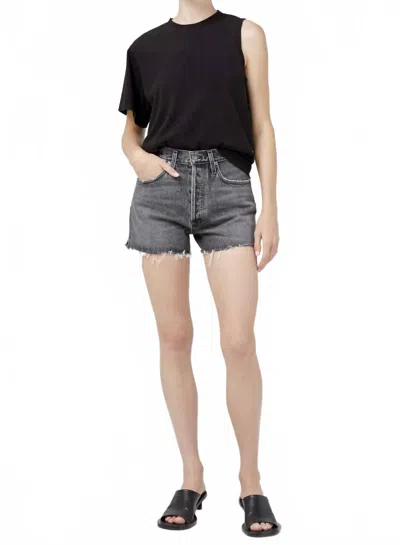 Agolde Dee Vintage High Rise Shorts In Moxy In Gray