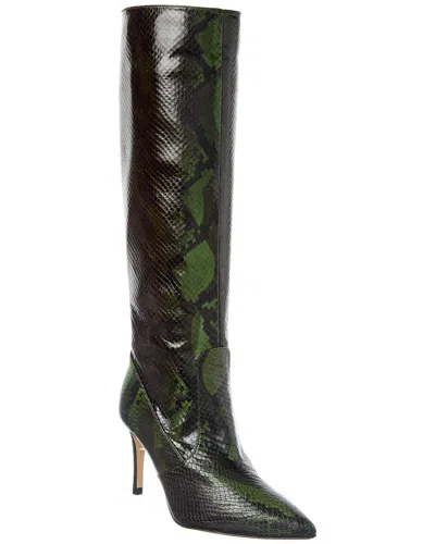 L'agence Lena Iii Knee High Croc Snake Boot In Black