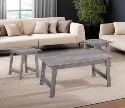 Hivvago Set Of Three 36" Gray Coffee Table In Gray