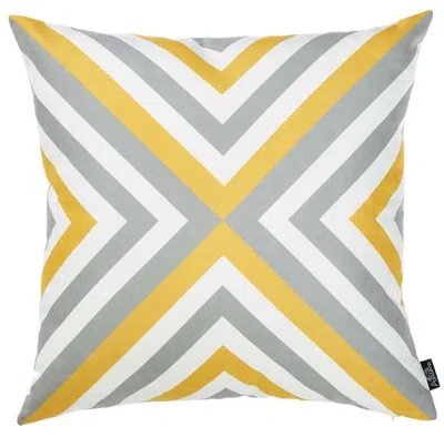 Hivvago Yellow And Gray Triangle Geometric Throw Pillow In Multi