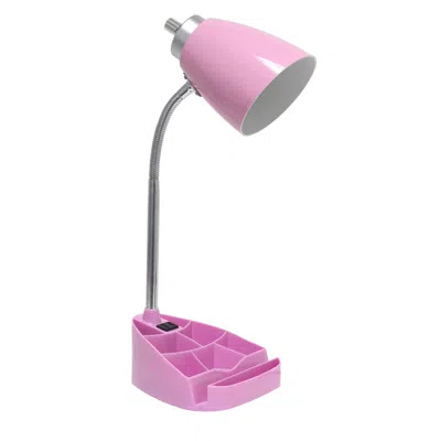 Hivvago 19" Pink Swing Arm Table Lamp In Pattern