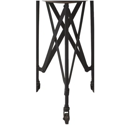 Hivvago 23" Black Industrial Rolling Round End Table In Black