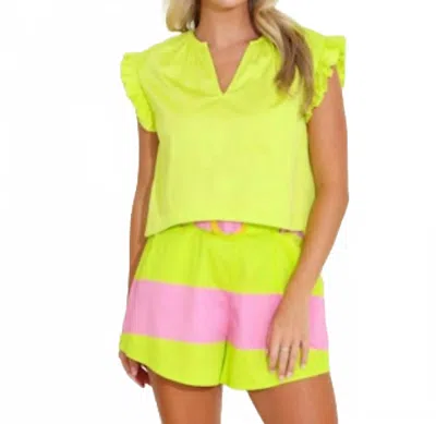 Alden Adair Gigi V-neck Top In Citrus In Green