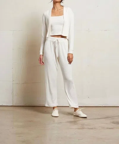 Perfectwhitetee Remi Sweater Rib Drawstring Pant In Sugar In Neutral