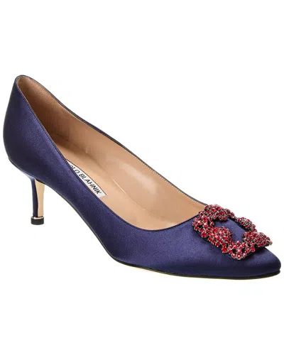 Manolo Blahnik Hangisi 100 Satin Pump In Blue