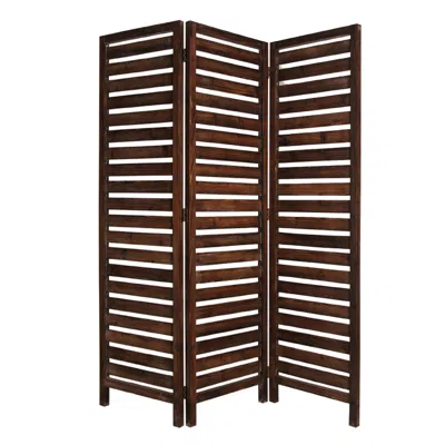 Hivvago 63" X 72" Brown 3 Panel Solid Wood Fortress Screen In Brown