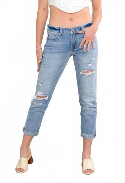 Kestan Georgia Mid-rise Boyfriend Jeans In Blue In Blue