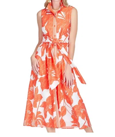Jade Wrap Maxi Dress In Orange Blooms In Orange