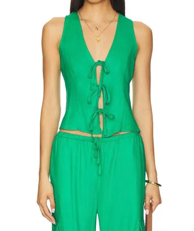 Beach Riot Arlowe Tie Front Vest In Mediterranean Mint In Green