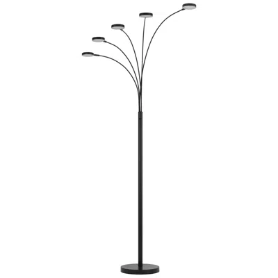 Hivvago 82" Bronze Five Light Led Arc Floor Lamp In Black