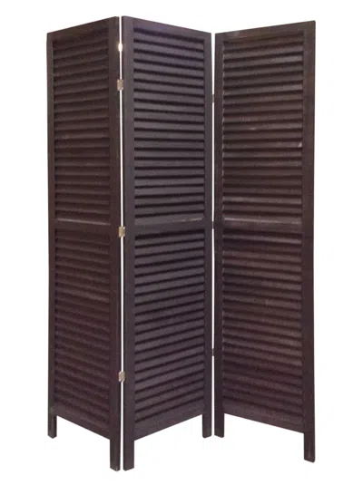 Hivvago 48 X 67 Black Wood Shutter - Screen In Brown