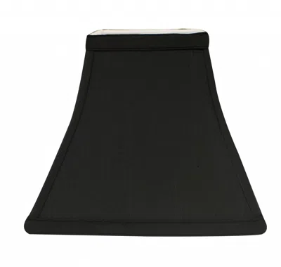 Hivvago Black Shantung Silk Print Square Lamp Shade In Black