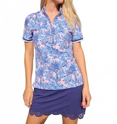 Cabana Life Short Sleeve Performance Top In Palm Beach In Multi