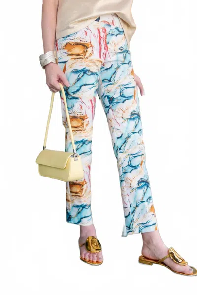 Krazy Larry Print Straight-leg Pant In Aqua Splash In Multi