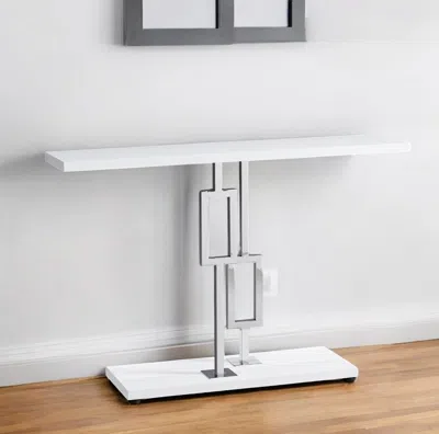 Hivvago 47" White Floor Shelf Console Table With Storage In White