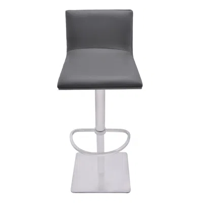 Hivvago 21" Gray And Silver Iron Swivel Backless Adjustable Height Bar Chair In Gray