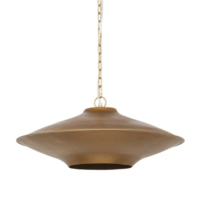 Hivvago Gold Single Metal Dimmable Ceiling Light With Gold Shades In Brown