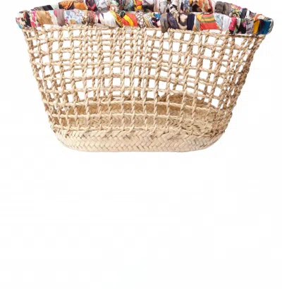 La Prestic Ouiston Panier Ajoure Tote In Corail Epice In Multi