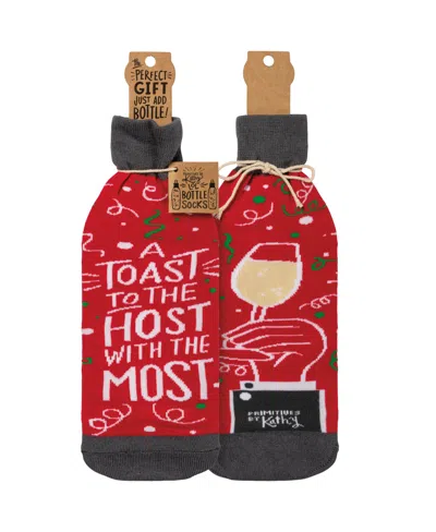 Primitives By Kathy A Toast To The Host With The Most Bottle Sock In Red