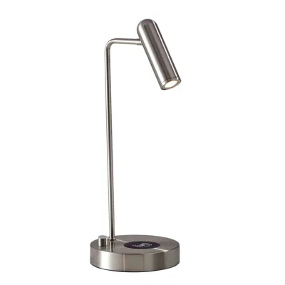 Hivvago 17" Silver Desk Lamp With Usb And Wireless Charging In Silver
