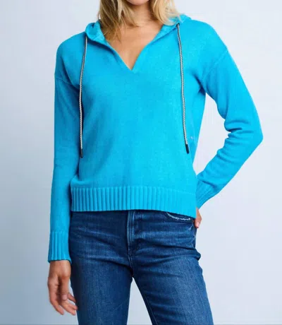 Lisa Todd Neon Lights Cotton Knit Hoodie In Blue