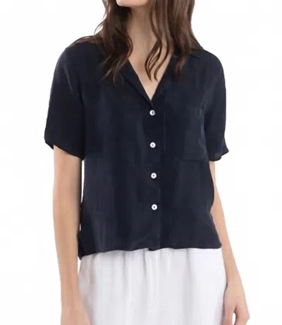 Luna Luz Lime Loose Button Up Top In Lime Green In Blue