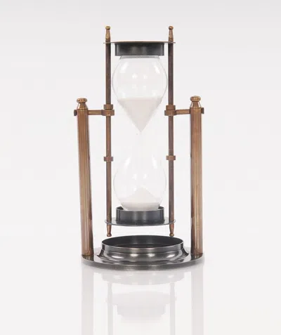 Hivvago 4.5" X 4.5" X 8.5" Brass Revolving Sandtimer In Brown