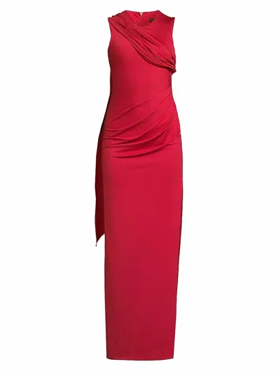 Black Halo Aruna Maxi Dress In Ruby Red In Red