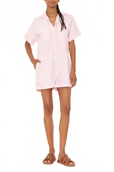 Xirena Franklin Button-down Romper In Gloss Pink In Pink