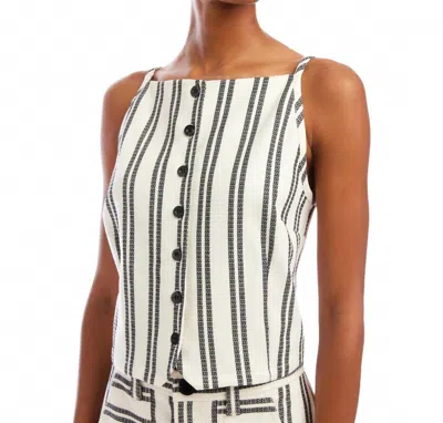 Fifteen Twenty Elis Sleevless Button Up Top In Stripe In White