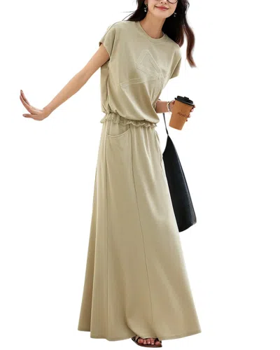 Ounixue 2pc T-shirt & Skirt Set In Green