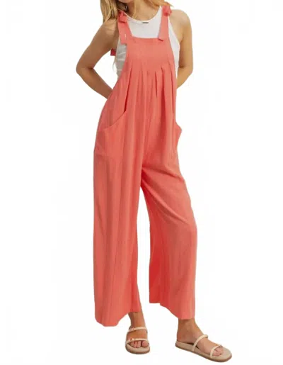 Hyfve Self-tie Shoulder Straps Jumpsuit In Pink In Pink