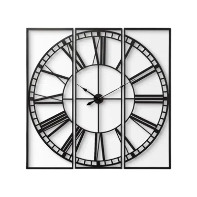 Hivvago 60" Round And Square Industrial Style Wall Clock In Multi