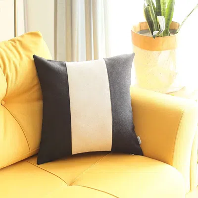 Hivvago Black And White Centered Strap Throw Pillow In Multi