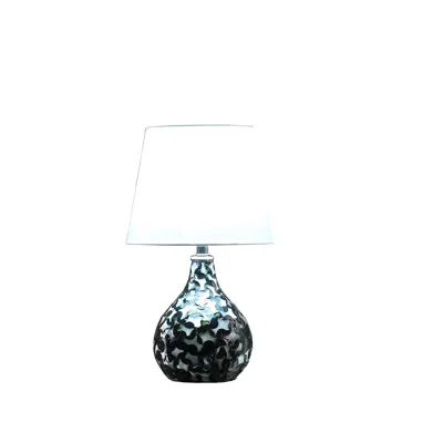 Hivvago 12" Black Table Lamp With White Globe Shade In Multi